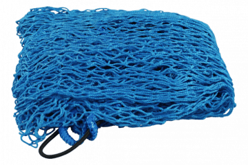 Aanhangwagennet Novio blauw met elastisch koord mazen 30 x 30 mm